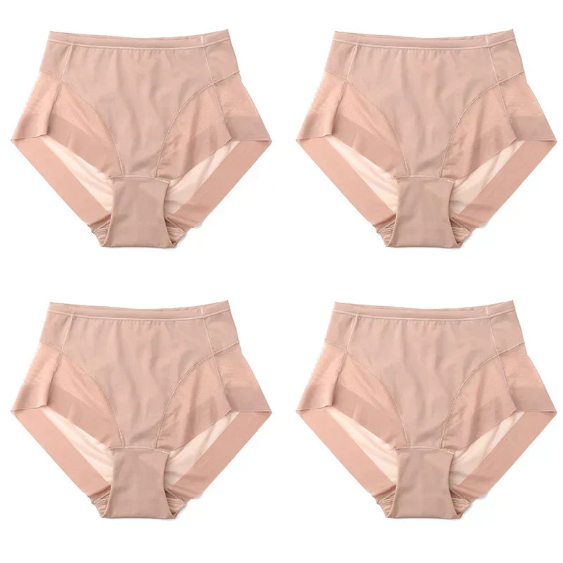 High Waist Ice Silk Seamless Shaping Briefs