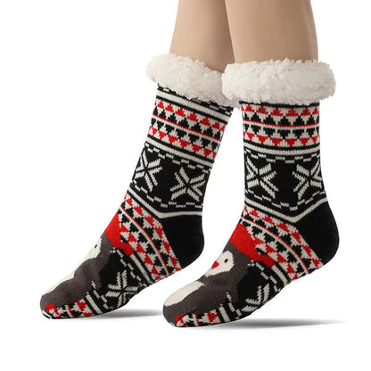Cute Animal Ultra-thick Cashmere Slipper Home Socks