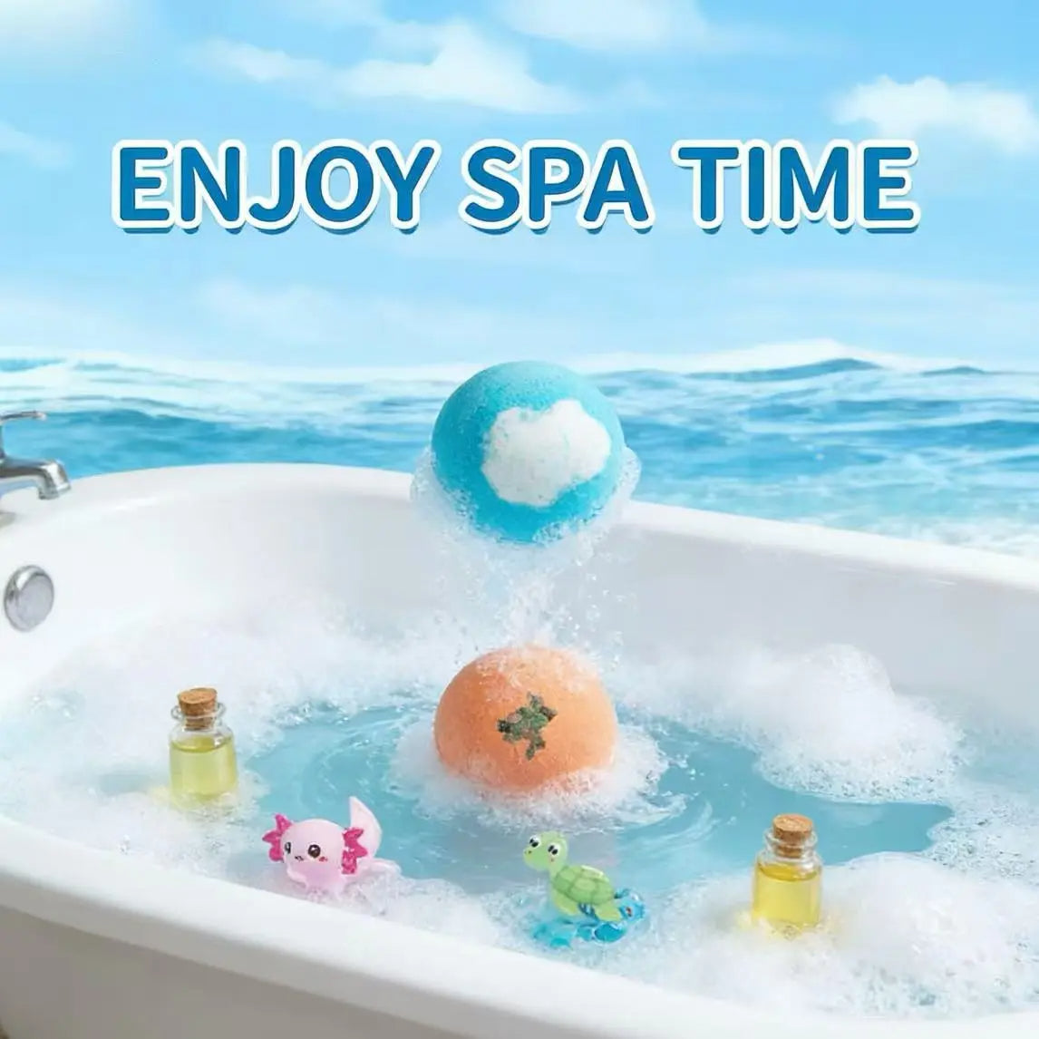 🛁 60% OFF |🌊 Ocean Theme Bath Bombs | 60g*12 Pcs, Foamy Bath Time & Fun Gift Idea ✨